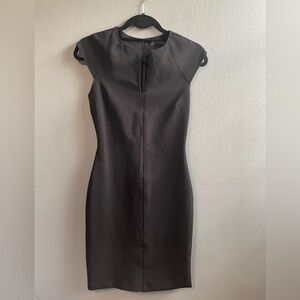Zara form fitting structured black short cap sleeves dress. Size XS